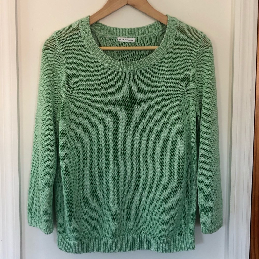Club Monaco Seafoam Open Back Sweater Size XS
